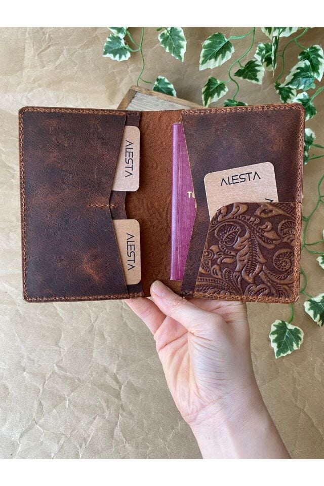 FEDER - Pasaport Kılıfı Taba Çi̇çek