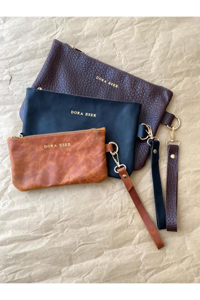 GOLDEN - Portföy Çanta / Makyaj Çantası / Çok Amaçlı Çanta Çikolata