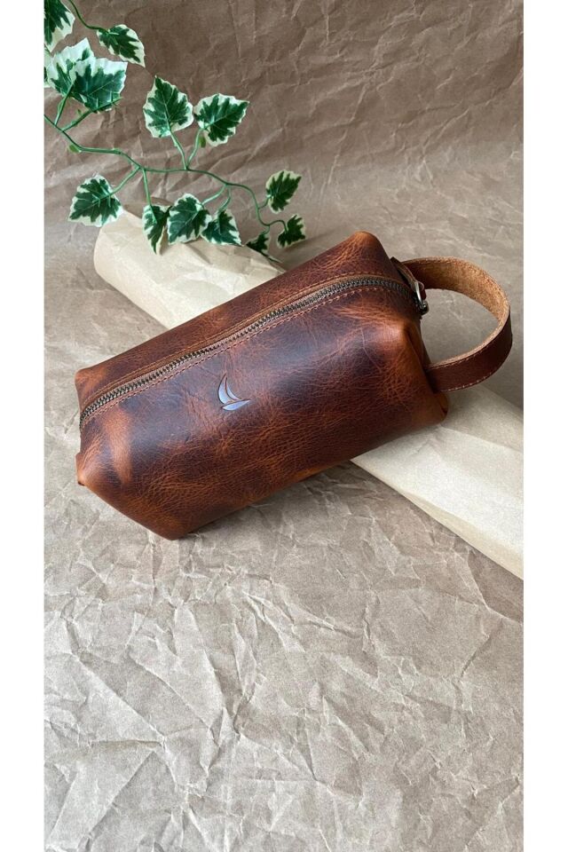 NOVA - 3’lü Hediye Seti – El Çantası, 5 Bölmeli Kartlık & Anahtarlık Koyu Taba