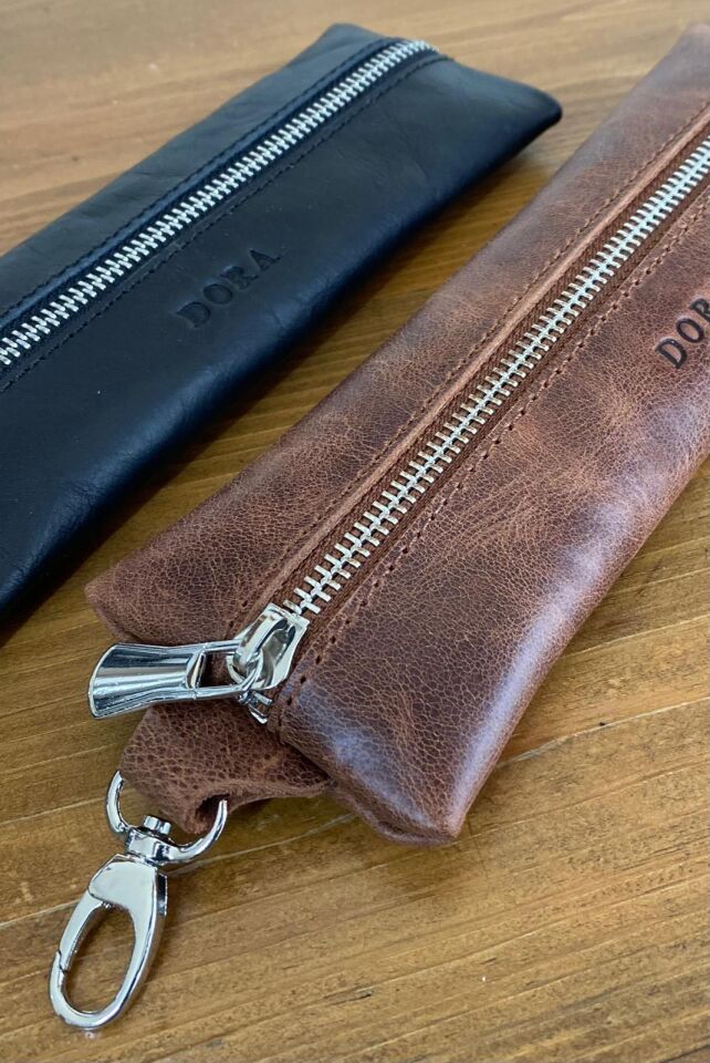 MARTIN - Kalemlik / Mini Makyaj Çantası / Çok Amaçlı Mini Çanta Taba