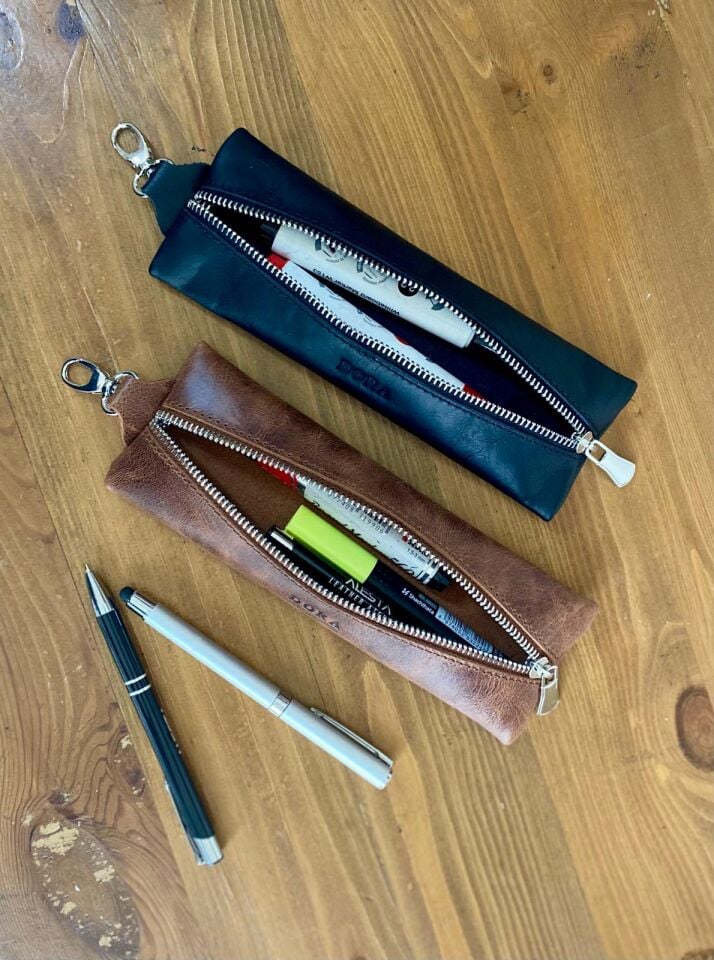 MARTIN - Kalemlik / Mini Makyaj Çantası / Çok Amaçlı Mini Çanta Taba