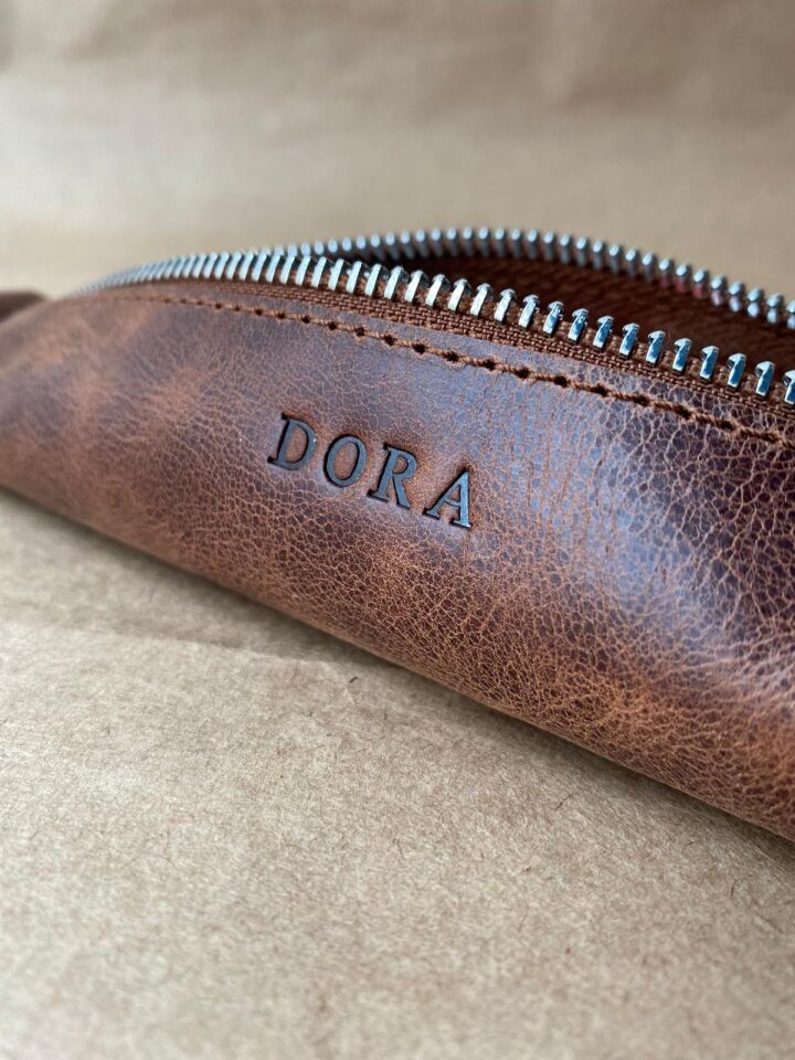 MARTIN - Kalemlik / Mini Makyaj Çantası / Çok Amaçlı Mini Çanta Taba