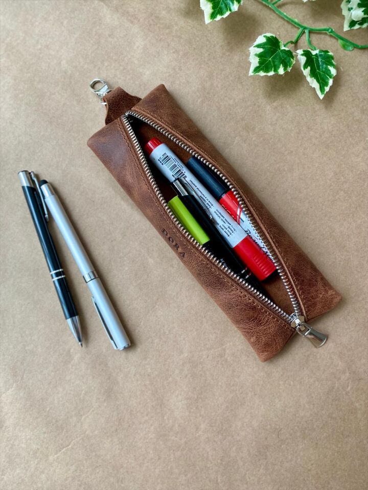 MARTIN - Kalemlik / Mini Makyaj Çantası / Çok Amaçlı Mini Çanta Taba